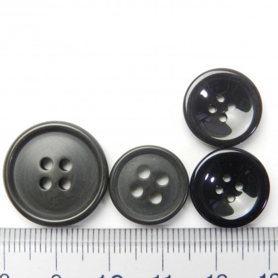[188個入]黒色系・こげ茶色系ボタン・ナット調ボタン まとめてお得な４種類詰め合わせ/15・20mm/4穴/-B497_画像4