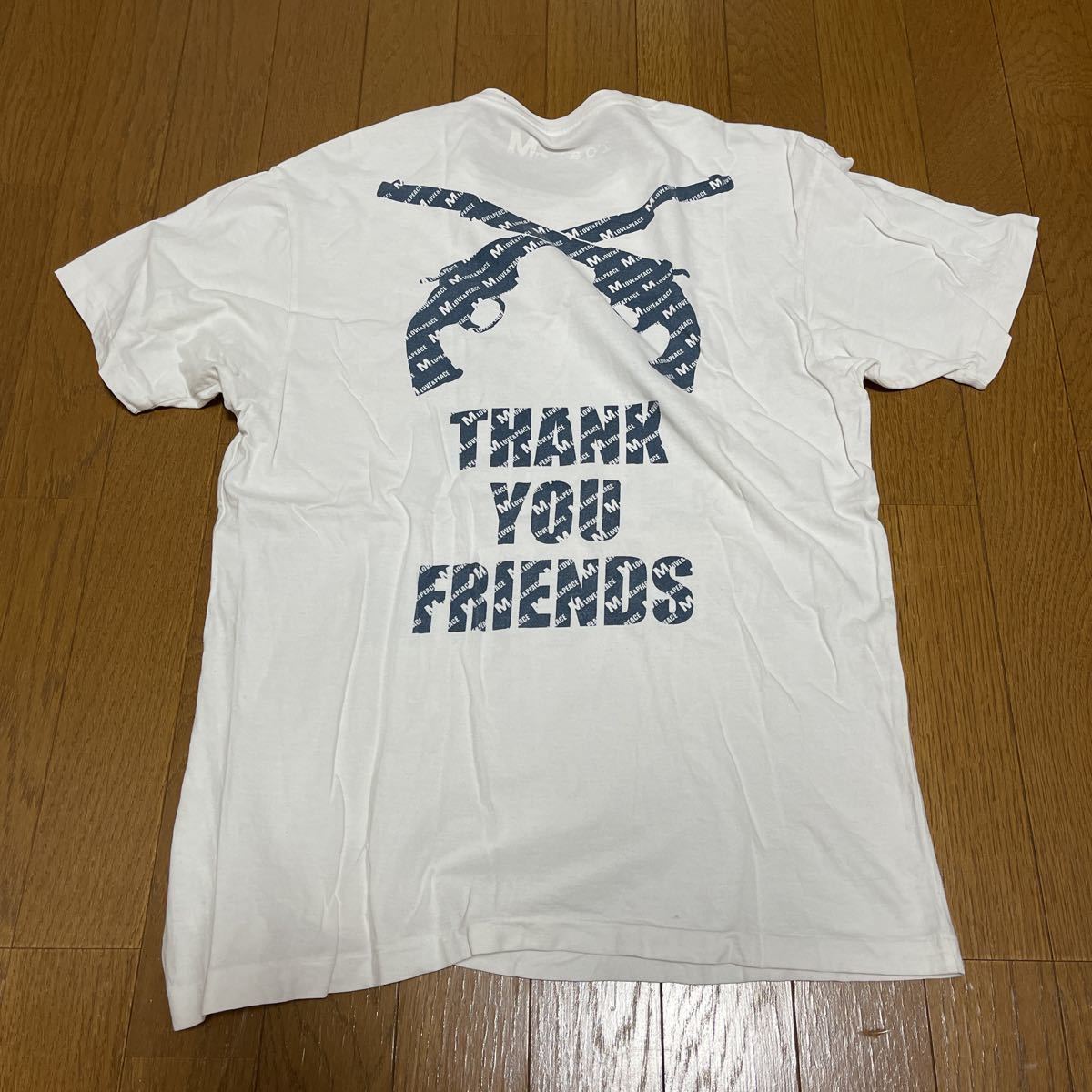 送料370円● roar × m エム　thank you friends 二丁拳銃 Tシャツ size:M 6周年記念_画像3