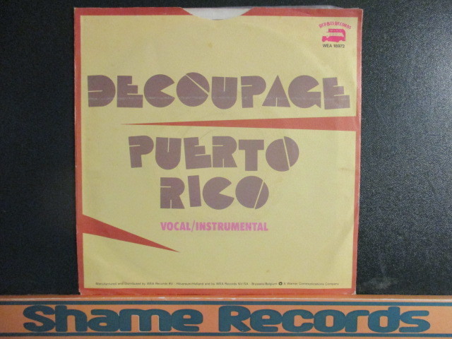 Decoupage ： Puerto Rico 7'' / 45s ★ 哀愁のユーロ・ディスコ ☆ 落札5点で送料無料_画像1