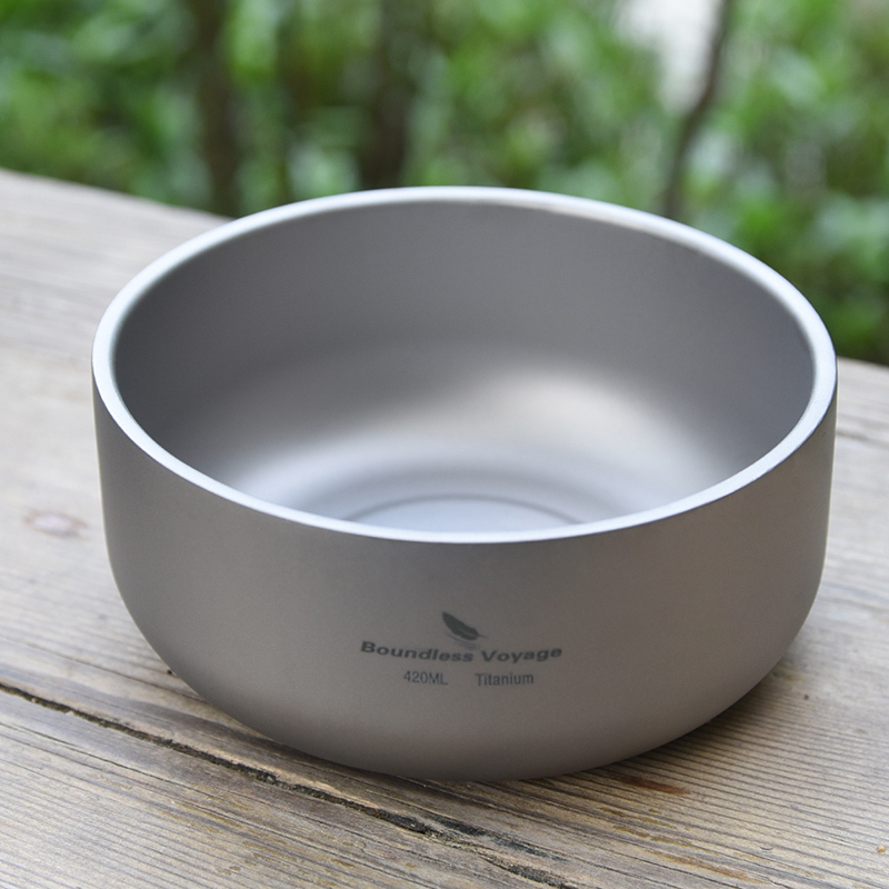 □キャンプ 超軽量 チタン クッカー ボウル 200ml 食器 屋外 クッキング 便利 容器 耐久性 アウトドア 料理◆新品未使用◆送料無料★