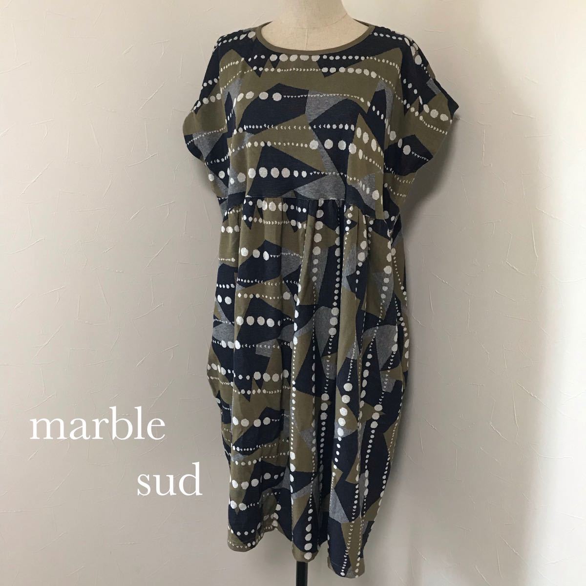 Paypayフリマ Marble Sud マーブルシュッド カーキ M 日本製 ラブレター 3色 膝丈ワンピース フレア ナチュラル カジュアル Paypayフリマ Marble Sud マーブルシュッド カーキ M 日本製 ラブレター 3色 膝丈ワンピース フレア ナチュラル カジュアル