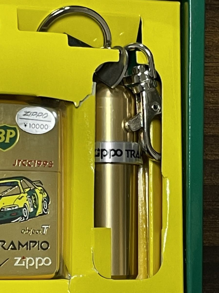 zippo BP OIL TRAMPIO GT-R JTC 限定品 トランピオ 年代物 1995年製 GOLD ゴールド 日産スカイライン 専用ケース 保証書 