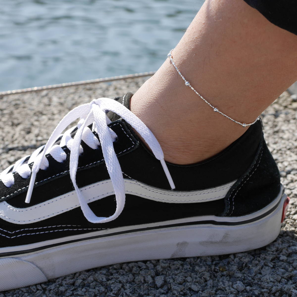 [ новый товар ]DAN-16 ножной браслет серебряный 925 Silver925 anklet ювелирные изделия ootd codeko-te пара накладывающийся установка SILVER GOLD серебряный аксессуары 5/25