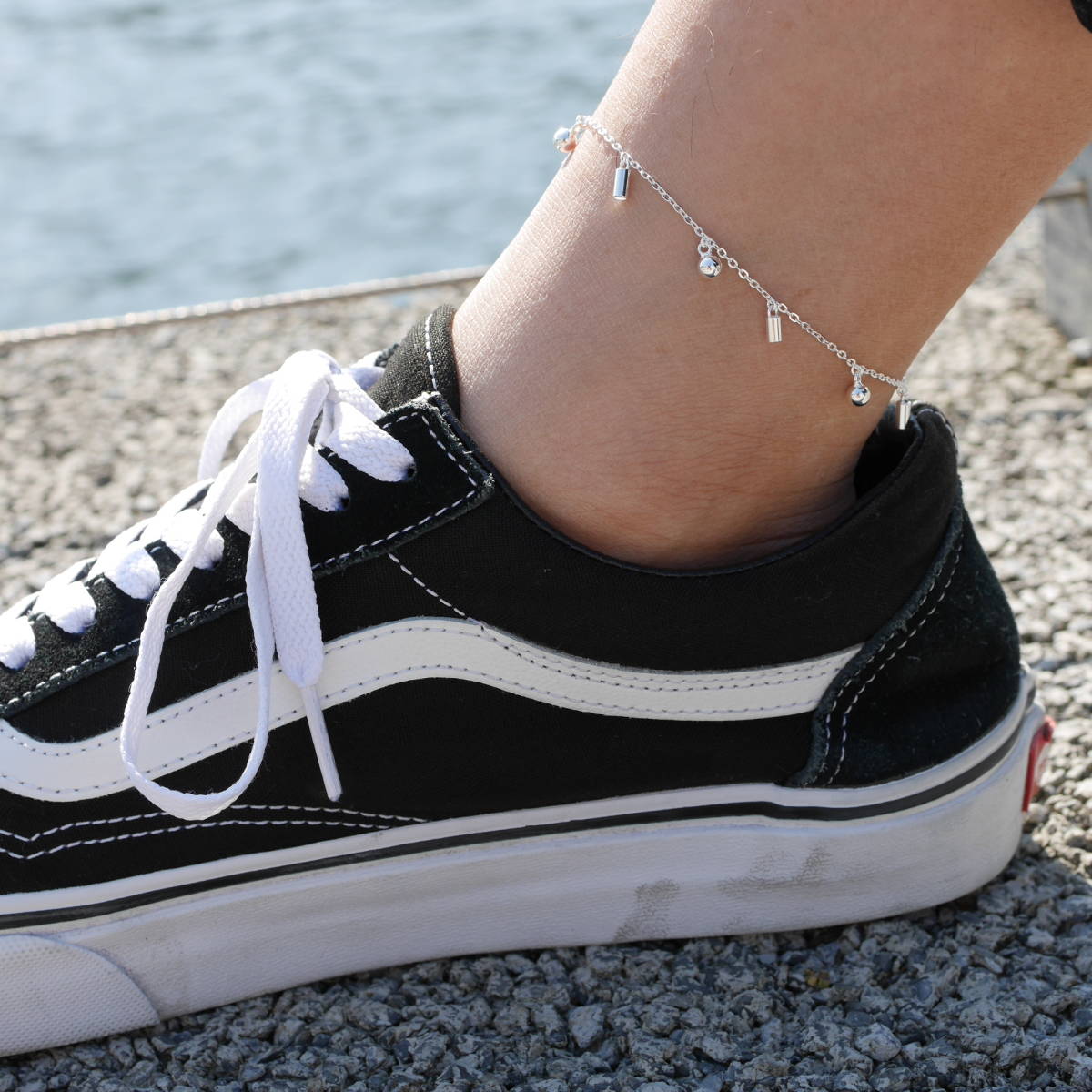 [ новый товар ]DAN-25 ножной браслет серебряный 925 Silver925 anklet ювелирные изделия ootd codeko-te пара накладывающийся установка SILVER GOLD серебряный аксессуары 5/25