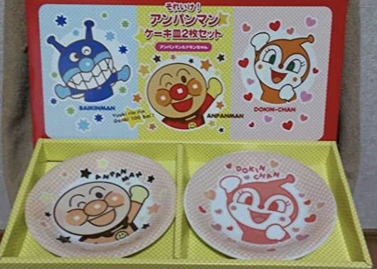 それいけ！アンパンマン★ケーキ皿2枚セット★アンパンマン＆ドキンちゃん★陶器製_画像2