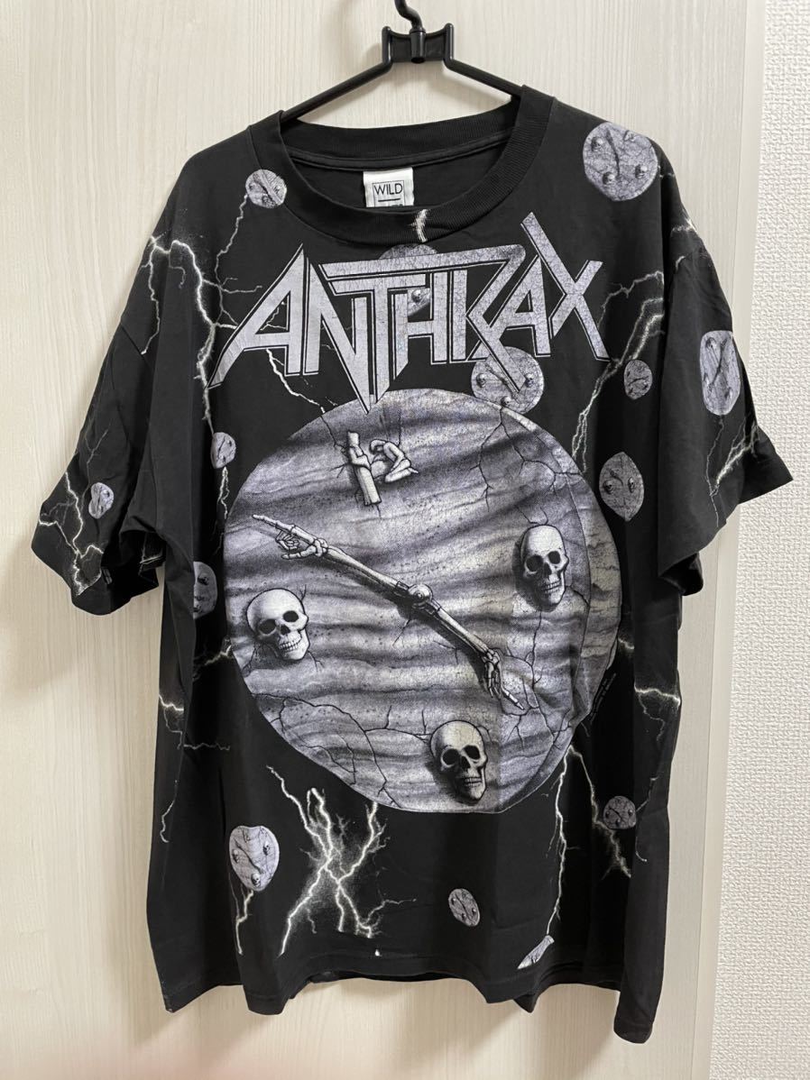 90s anthrax 総柄　バンドtシャツ 激レア　ヴィンテージ