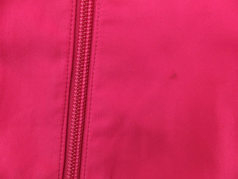 adidas アディダス レディース ロゴプリント 裏メッシュ 薄手 ジップ ジャージジャケット 赤 レッド OT_画像3