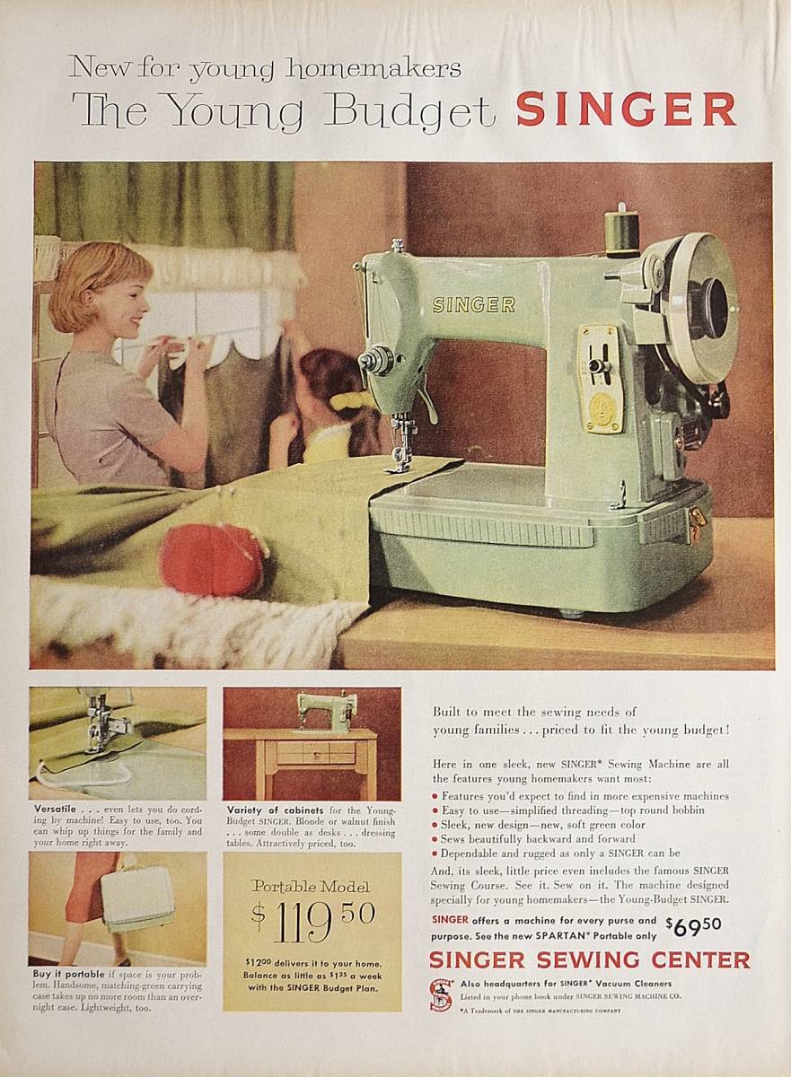  rare!1959 year singer * sewing machine advertisement /Singer/ electrical appliances /T
