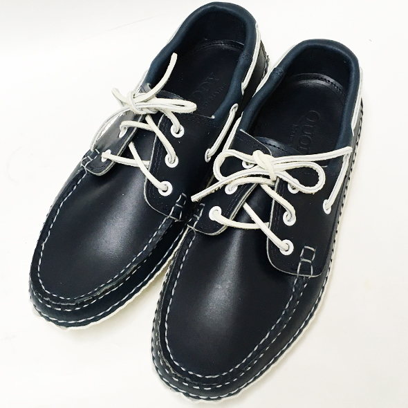 格安クオディQUODDY TRAIL MOCCASINクロムエクセルレザーBoat Moc ネイビー8サイズ新品 アメリカ製 デッキシューズ_画像2