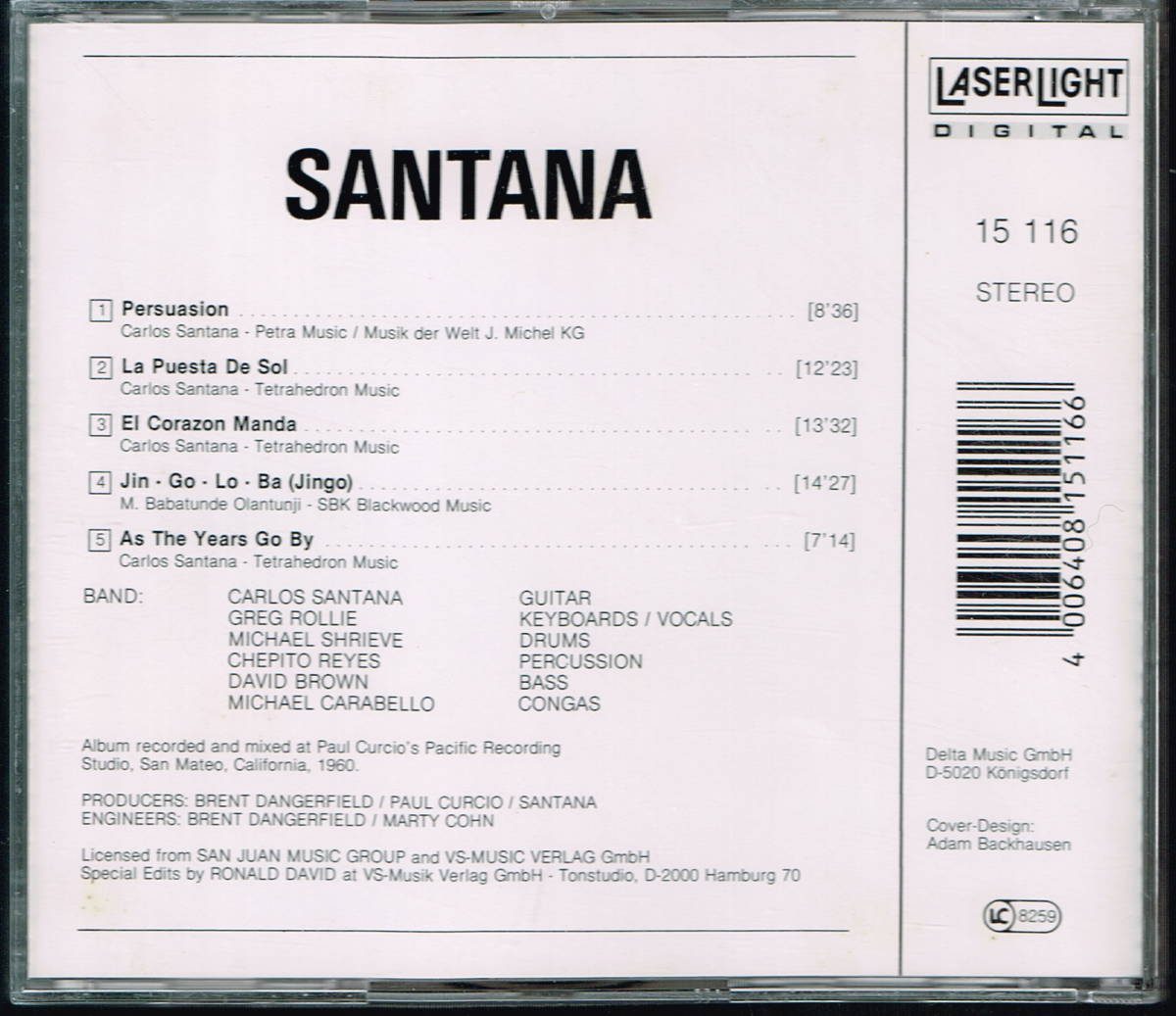 ◆CD ”まとめて取引で送料無料” サンタナ Santana : Santana 初期　輸入盤 美品中古_画像2