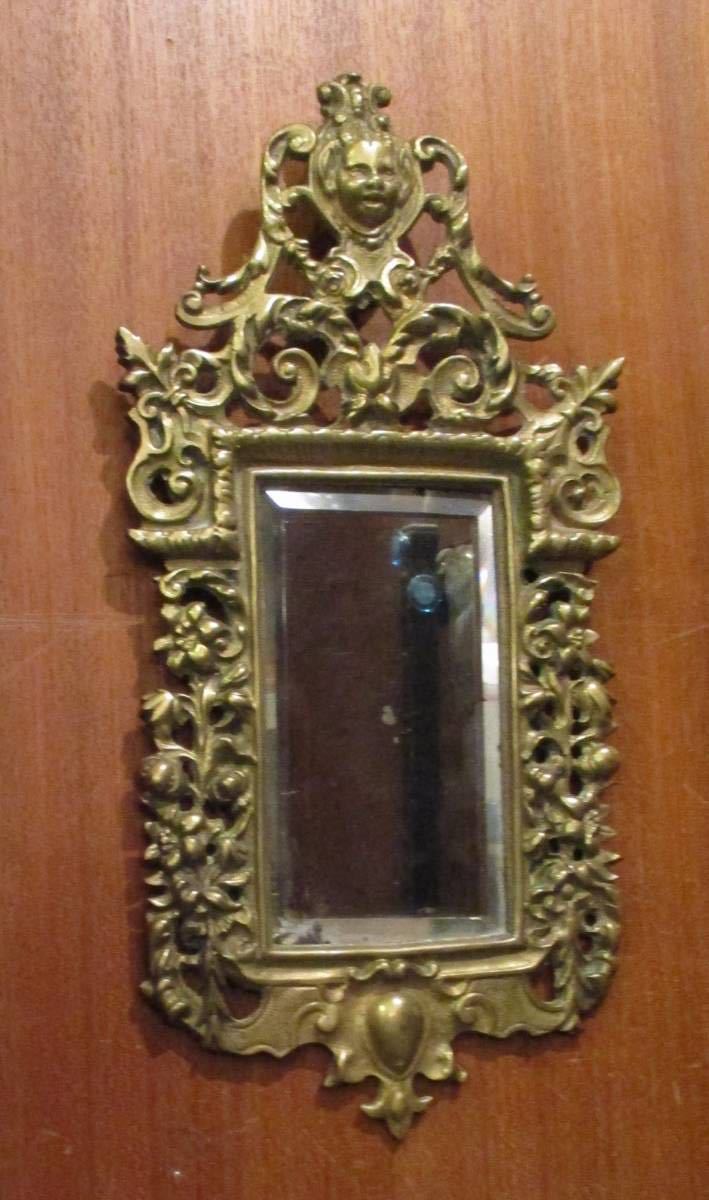 ☆ アンテイーク フランス ブロンズ製　鏡 壁用　1920年～30年頃