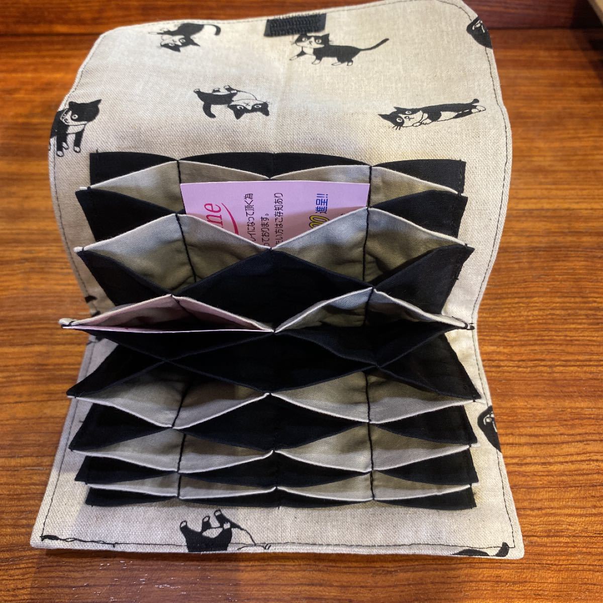 カードケース　ハンドメイド　布製　猫　(65)