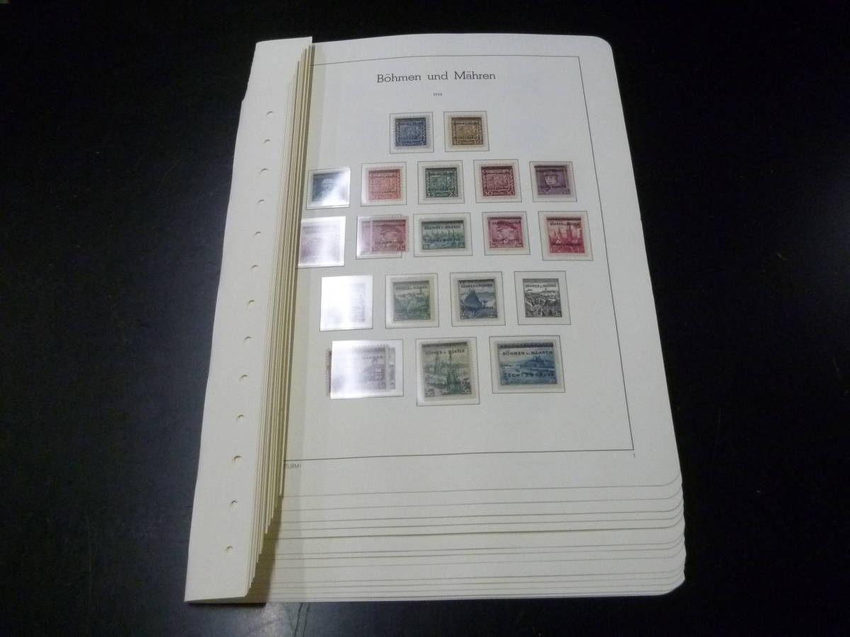 21MI S №22　BOHEMIA(チェコ)切手 1939-44年　99%完揃　ライトハウス ヒンジレスリーフに整理　計14リーフ　未使用NG