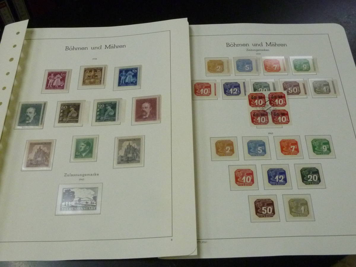 21MI S №22　BOHEMIA(チェコ)切手 1939-44年　99%完揃　ライトハウス ヒンジレスリーフに整理　計14リーフ　未使用NG_画像8