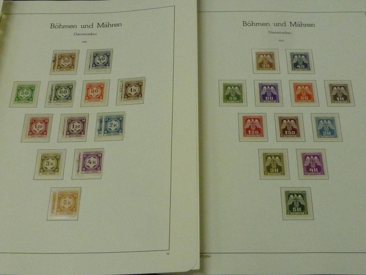 21MI S №22　BOHEMIA(チェコ)切手 1939-44年　99%完揃　ライトハウス ヒンジレスリーフに整理　計14リーフ　未使用NG_画像9