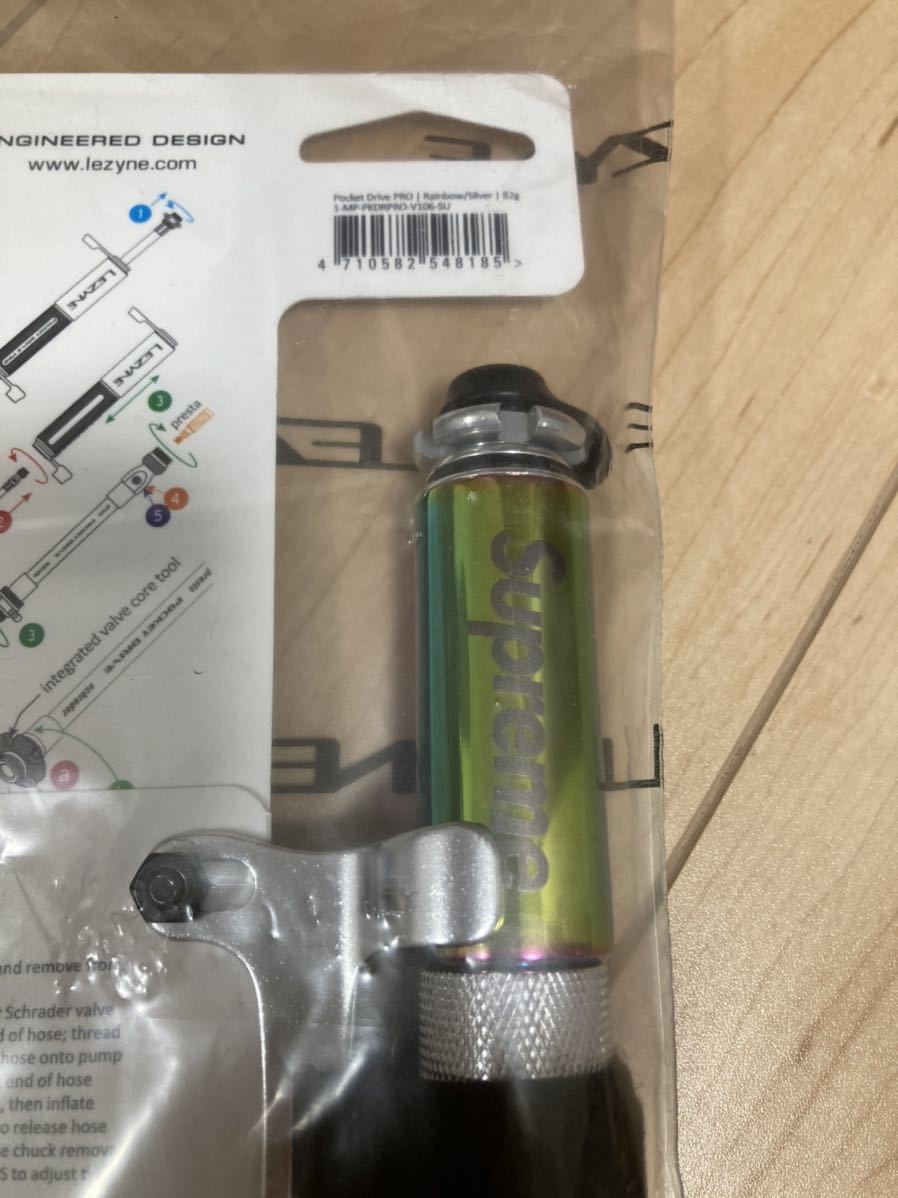 即決送料無料!! 21SS Supreme Lezyne Pocket Drive Pro Bike Pump Iridescent シュプリーム レザイン 自転車 携帯ポンプ 空気入れ 虹色