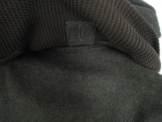 BRAITONE brighton wool pea coat muffler attaching hood Brown L size 