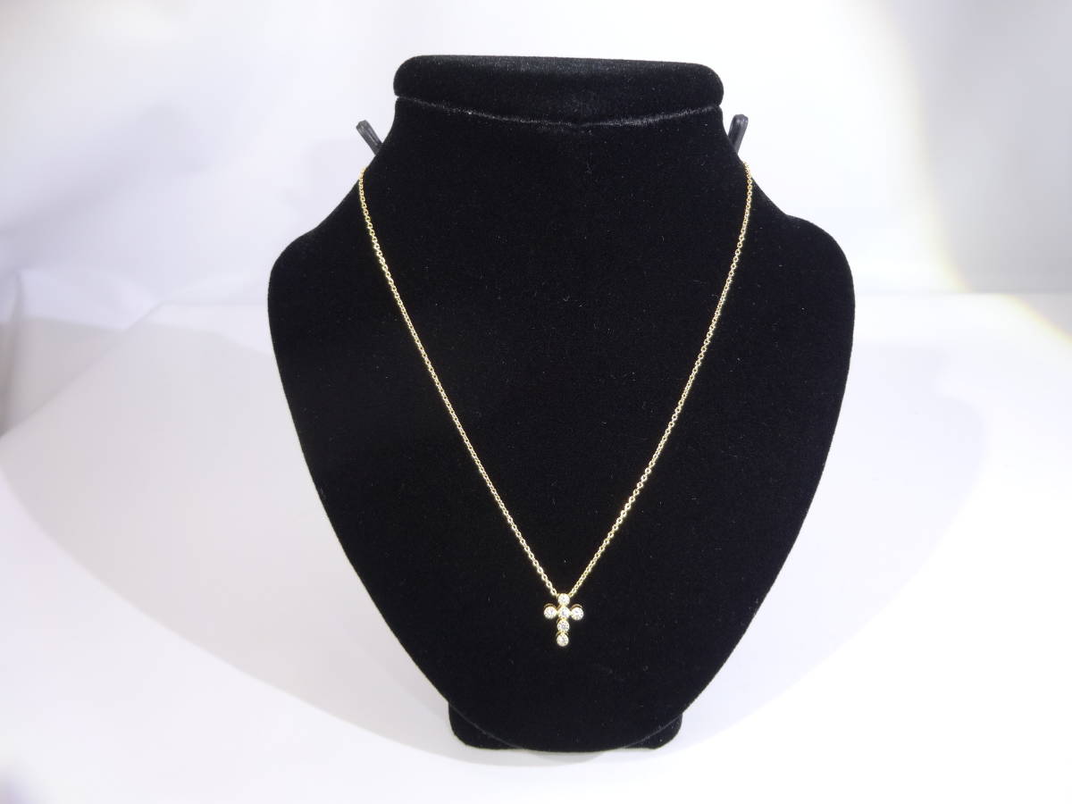 * Star Jewelry K18YG diamond 0.04 approximately 40cm rank approximately 1.7g rank used necklace *②SG