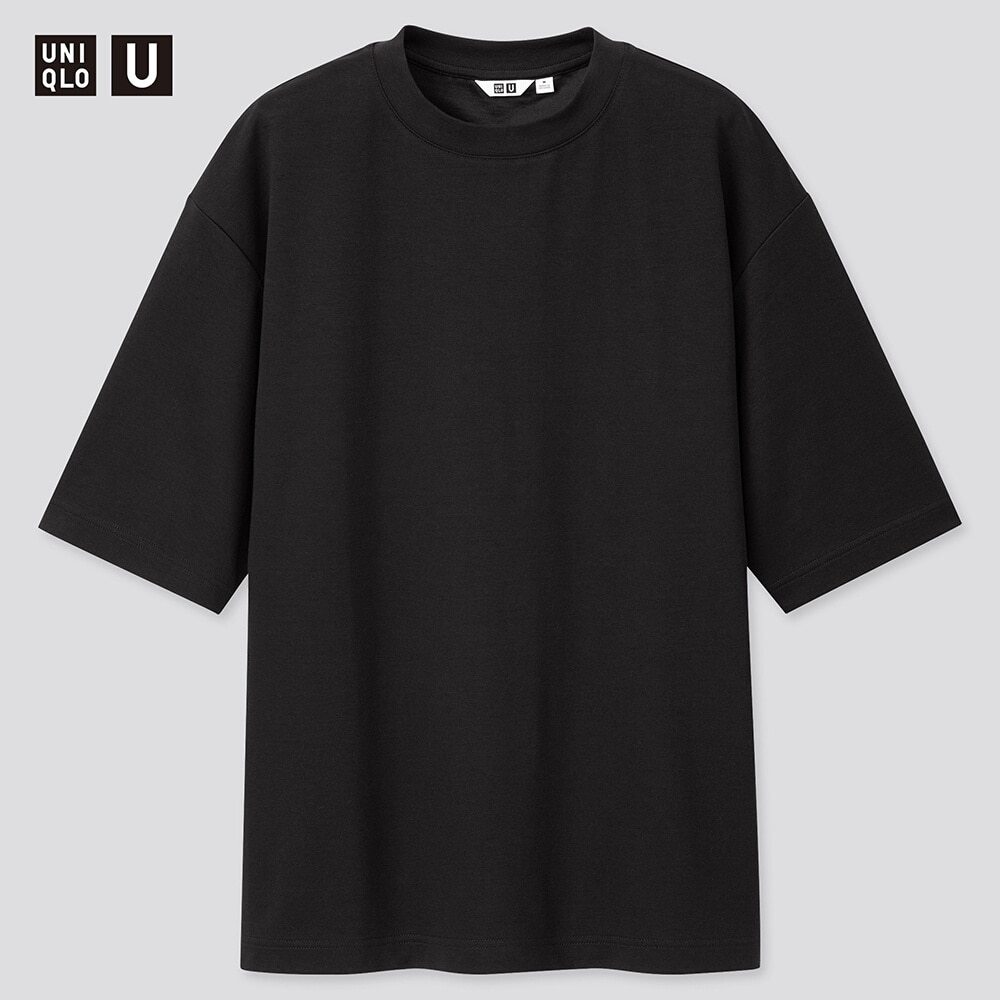 【4XL!希少サイズ】ユニクロ エアリズムコットンオーバーサイズTシャツ 09 ブラック メンズ UNIQLO_画像1