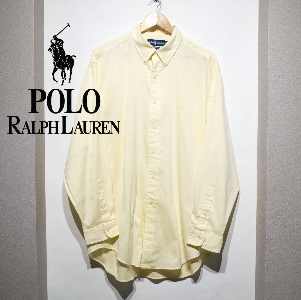 POLO RALPH LAUREN ポロ ラルフローレン YAMOUTH BD シャツ パステルカラー 春夏 アメカジ カレッジ レモンイエロー 90’s ゆるダボ 17