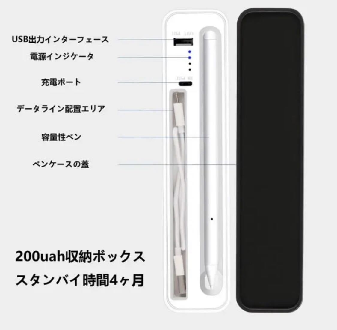 Apple iPad用スタイラスペン 手のひらリジェクション ホワイト