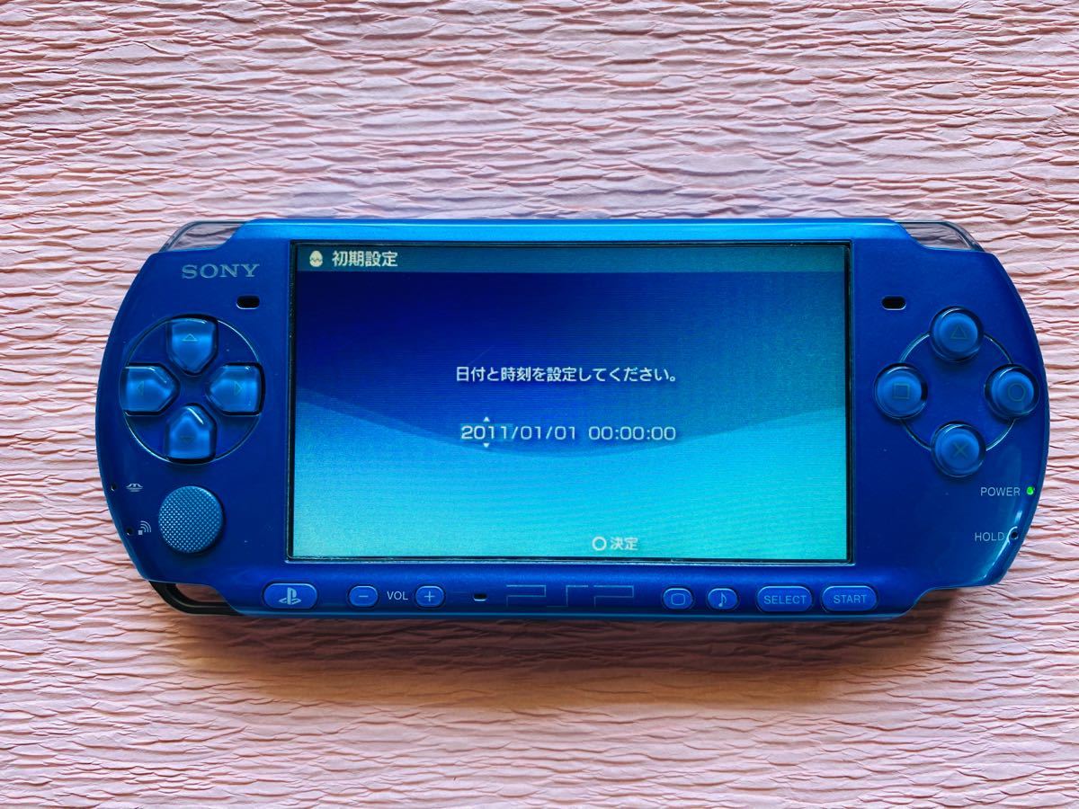 美品】 PSP-3000 ブルー 付属品 メモリースティック2G ソフト3本セット