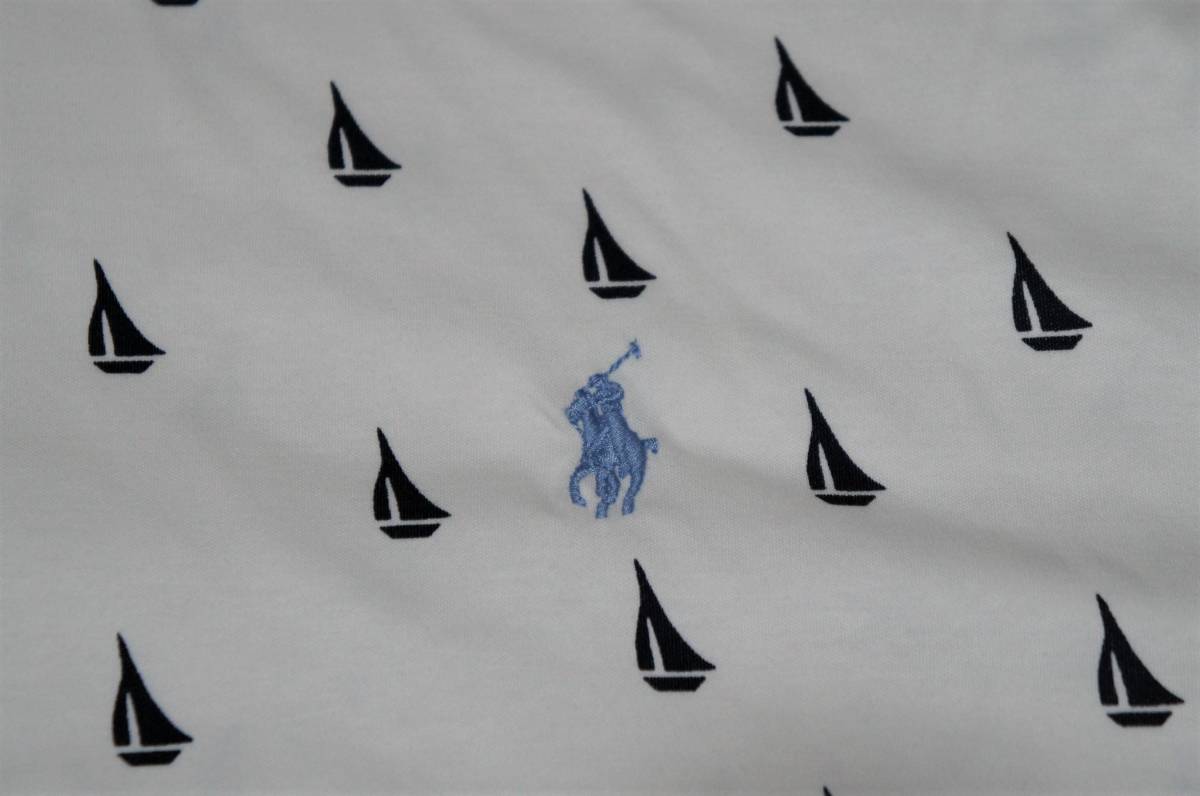 SALE！大きいサイズ【新品】サイズ:5XB POLO RALPH LAUREN ポロ ラルフローレン ヨット柄 ポロシャツ ホワイト/ネイビー_画像5