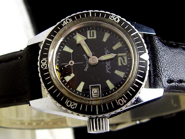  free shipping 439/60\'s ASTREE WATCH diver hand winding Vintage antique 