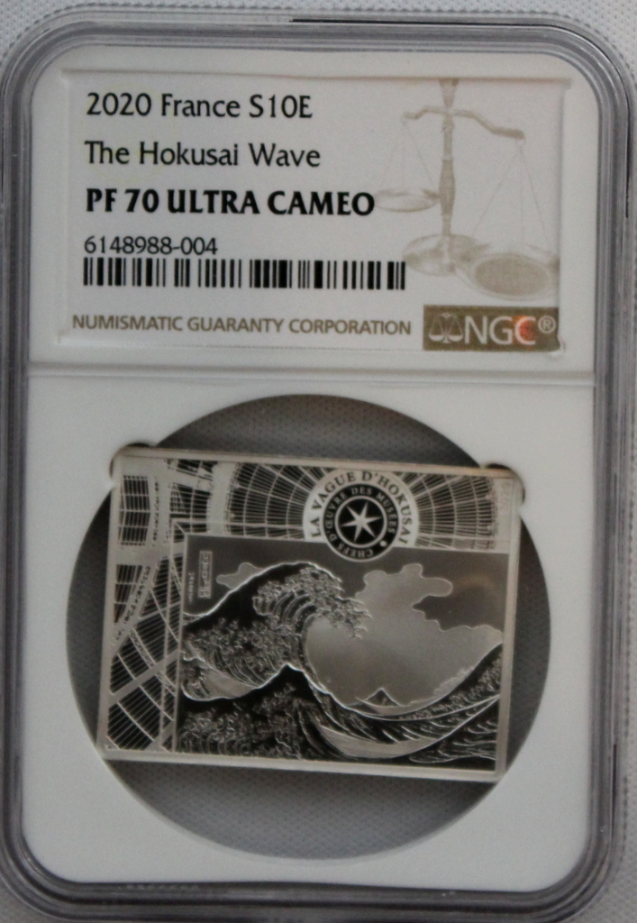 2020年 フランス 世界の美術館傑作記念 コイン3枚セット NGC PF70 ウルトラカメオ ピカソ 北斎 ゴッホ 最高鑑定！ _画像5