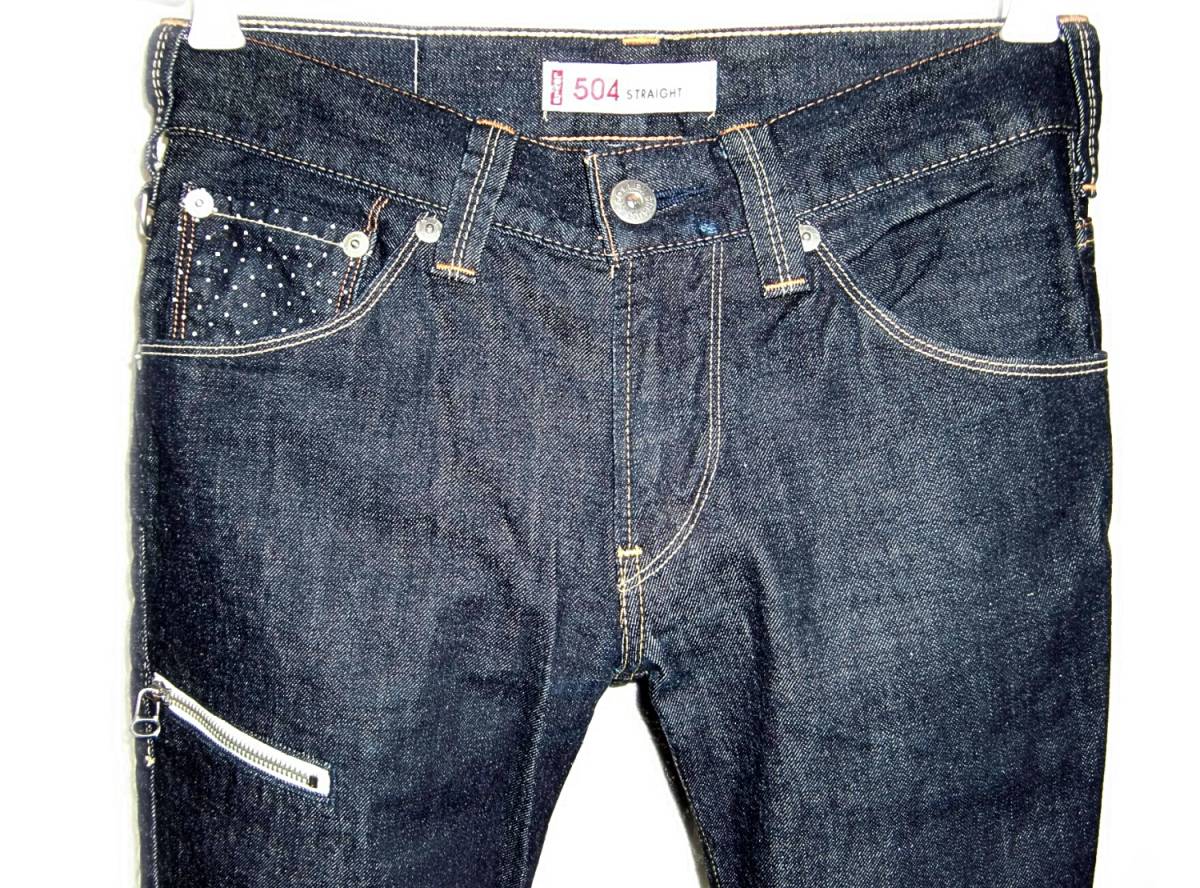 Levi's EU504 【ドット】 W30 (実82cm) 【管6-5】ジッパー付きポケット / 濃インディゴ_画像5