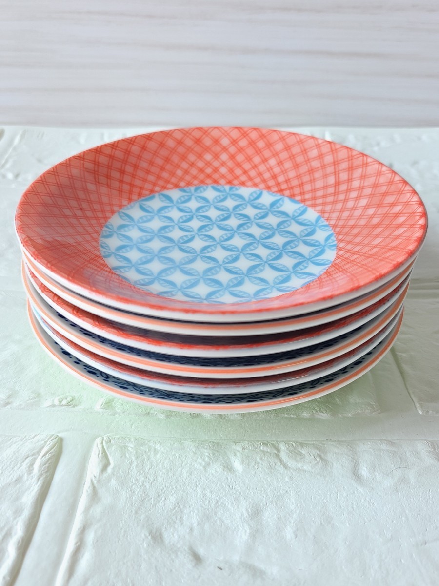 最終値下げ！日本製コモグラム　取り皿　６点　セット　小皿　中皿　食器　ケーキ皿　サラダボウル