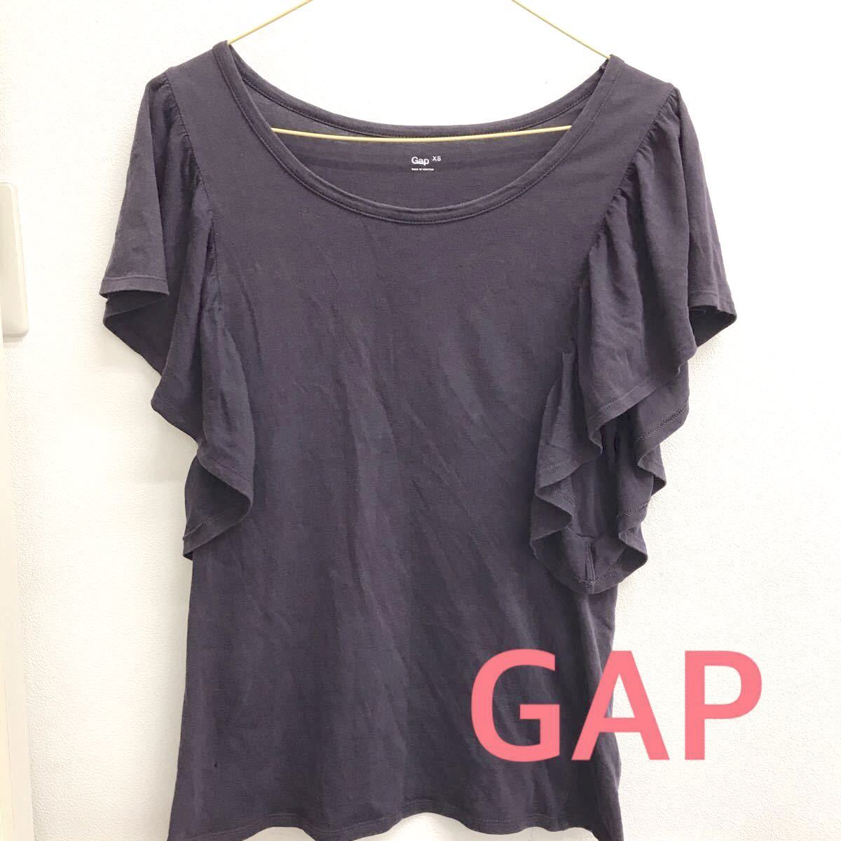 GAP  レディース　フリルカットソー　半袖　ノースリーブ