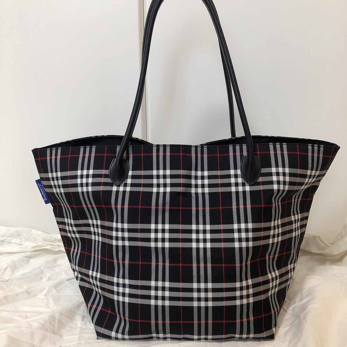 トートバッグ　ノバチェックBurberry ブルーレーベル　ナイロン　マチ　A4