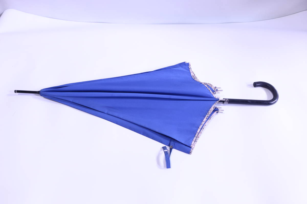 NU0097●【SALE】BURBERRY　バーバリー 雨傘 女性用 中古　スカイブルー　ノバチェックバイアス_画像9