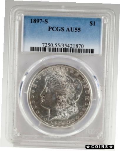 シルバー ゴールド アンティークコイン 1897-S $1 Silver Morgan Dollar Grade #46