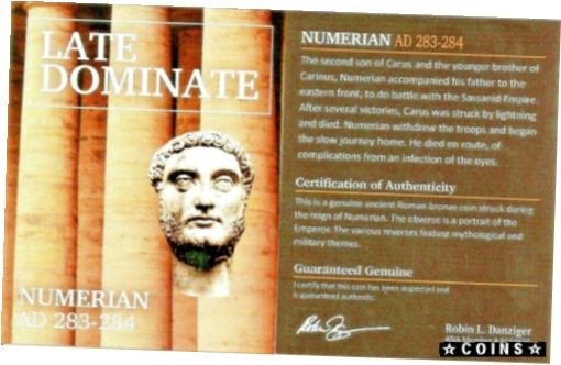 Roman Ruler Numerian Billion Coin,NGC Certified VF With Story,Certificate 