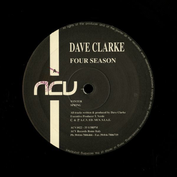 試聴 Dave Clarke - Four Seasons [12inch] ACV ITA 1993 Techno_画像2