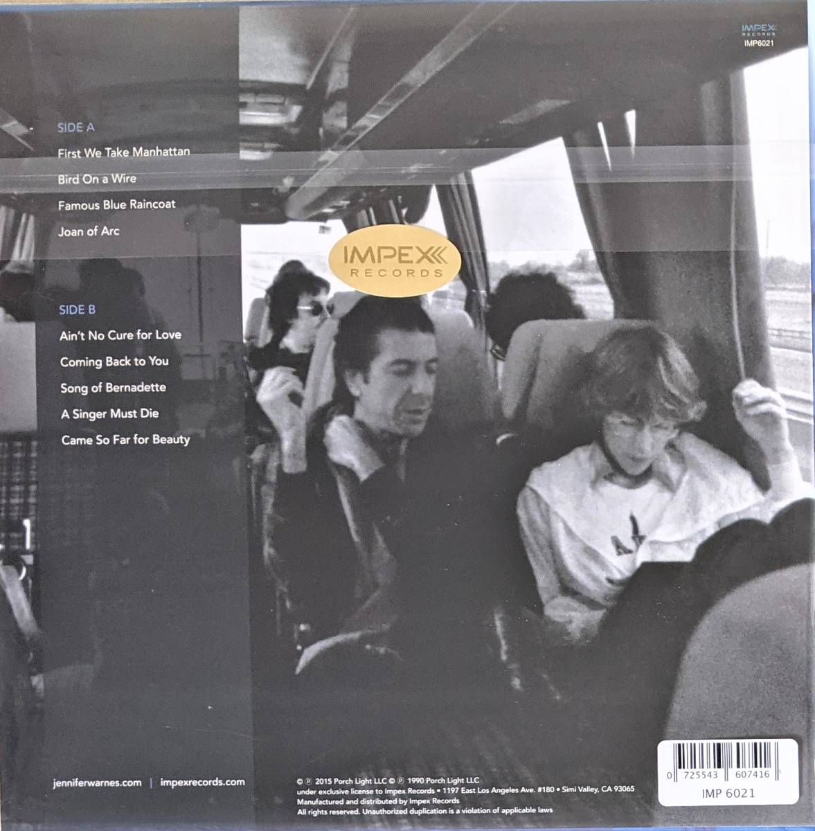 Jennifer Warnes ジェニファー・ウォーンズ - Famous Blue Raincoat (The Songs Of Leonard Cohen) 限定リマスター再発アナログ・レコード