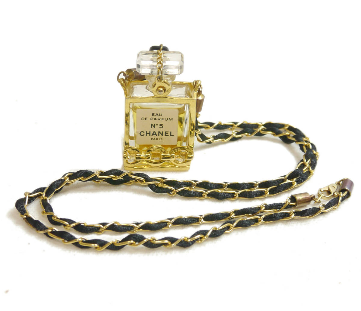  первоклассный товар Chanel колье духи цепь Gold Vintage редкий NO5 женский 