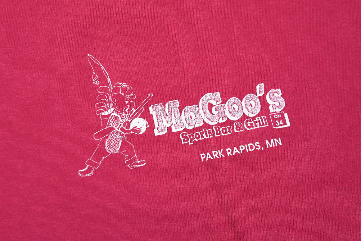 USA製 1990s MaGoo's Tee XL Pink ヴィンテージTシャツ レストラン フルーツオブザルーム ピンク_画像4