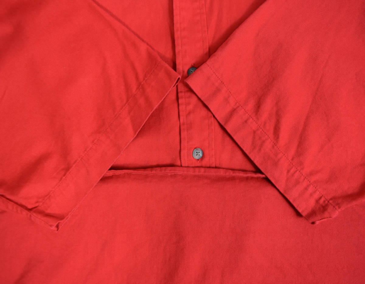 1990s Eddie Bauer Cotton s/s shirts XL Red オールドエディーバウワー 半袖シャツ 赤 レッド アウトドア_画像5