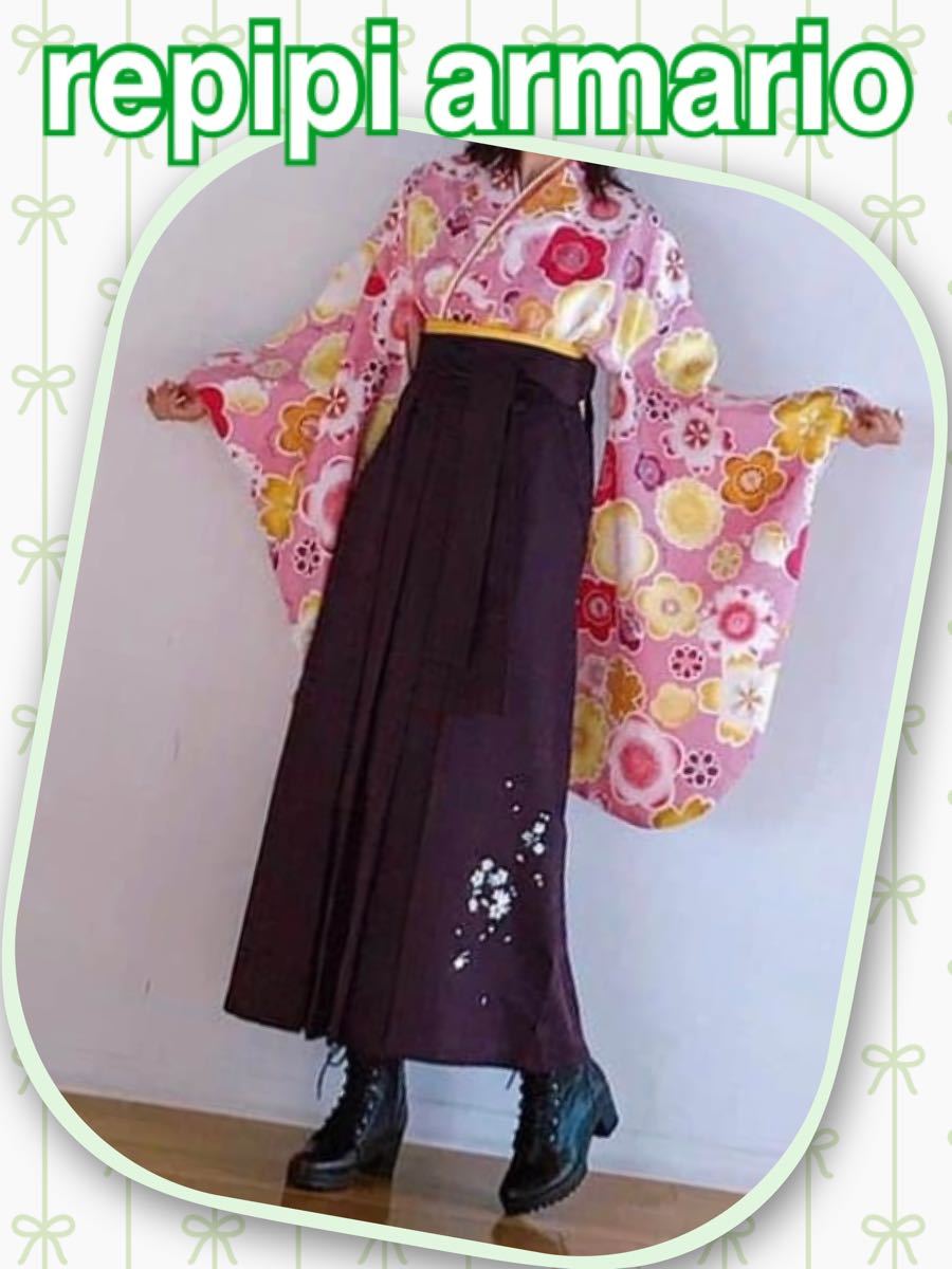 レピピアルマリオ 女の子 卒服 サクラガラ袴セット パープル 卒業式 レピピ
