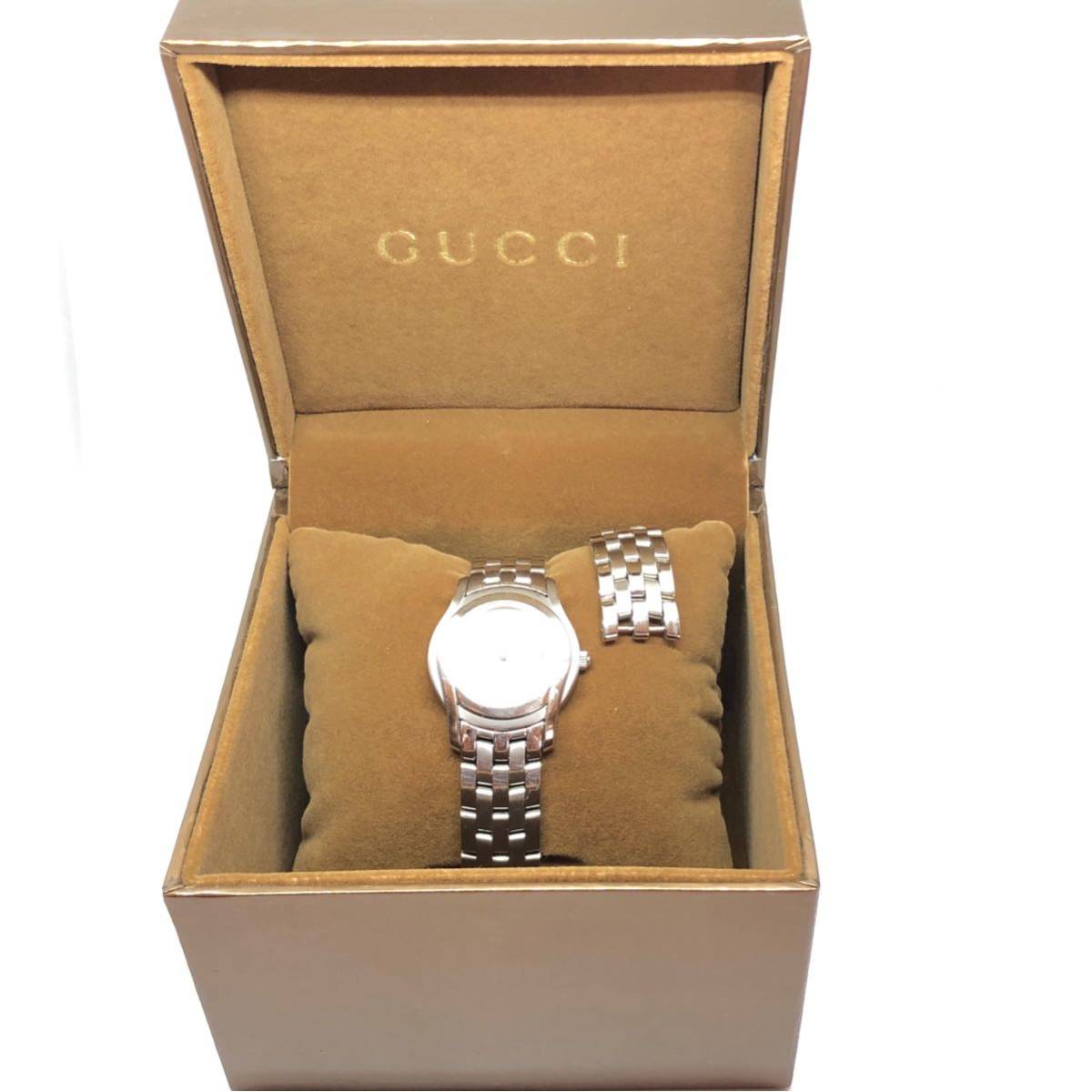 【中古美品全国送料無料】GUCCI グッチ クォーツ腕時計5500L 0078352 SS あまりごま4 内箱付属_画像2