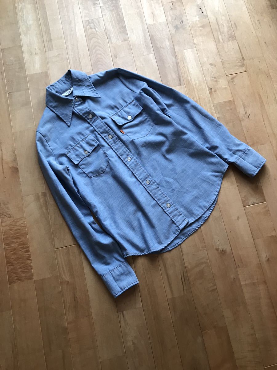 80s美品】Levi's リーバイス オレンジタブ シャンブレーシャツ サイズS相当