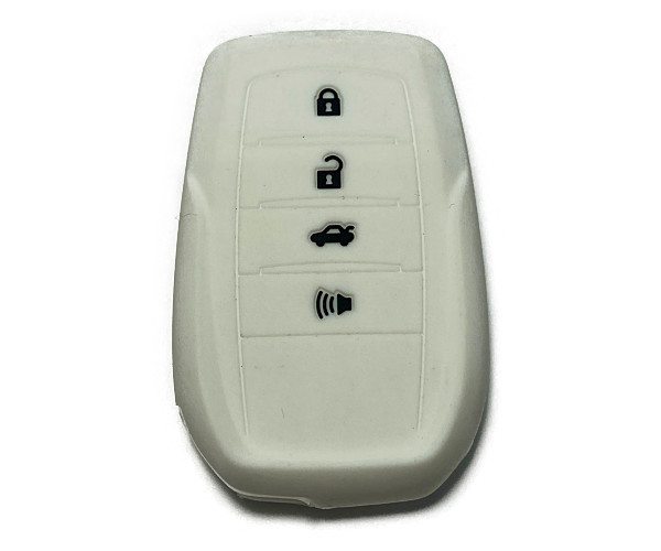 新品 トヨタ キーカバー キーケース シリコン 3ボタン 4ボタン ホワイト TOYOTA CHR RAV4 プリウス ランドクルーザー カローラ 送料無料_画像1