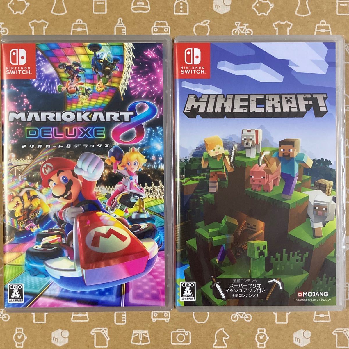 Paypayフリマ 新品 2本セット Switch マリオカート8dx マインクラフト Paypayフリマ 新品 2本セット Switch マリオカート8dx マインクラフト