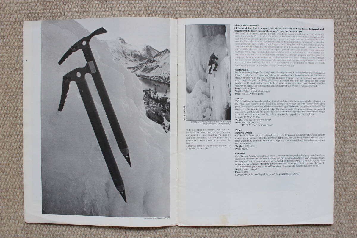 稀少1983年 シュイナード Chouinard Equipment for Alpinists カタログ USA レア アメリカ Catalog ヴィンテージ クライミング アウトドア_画像4