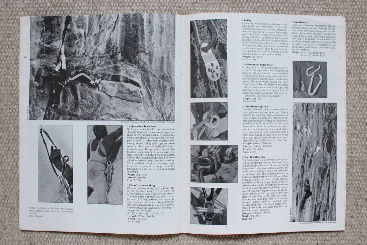 稀少1983年 シュイナード Chouinard Equipment for Alpinists カタログ USA レア アメリカ Catalog ヴィンテージ クライミング アウトドア_画像5