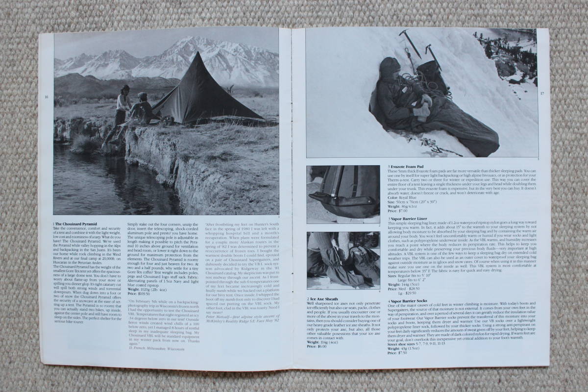 稀少1983年 シュイナード Chouinard Equipment for Alpinists カタログ USA レア アメリカ Catalog ヴィンテージ クライミング アウトドア_画像7