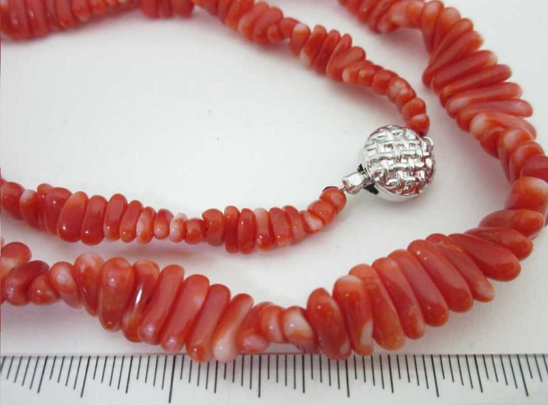 [TOP]. red .. coral 30.5g necklace loose bracele netsuke d472.